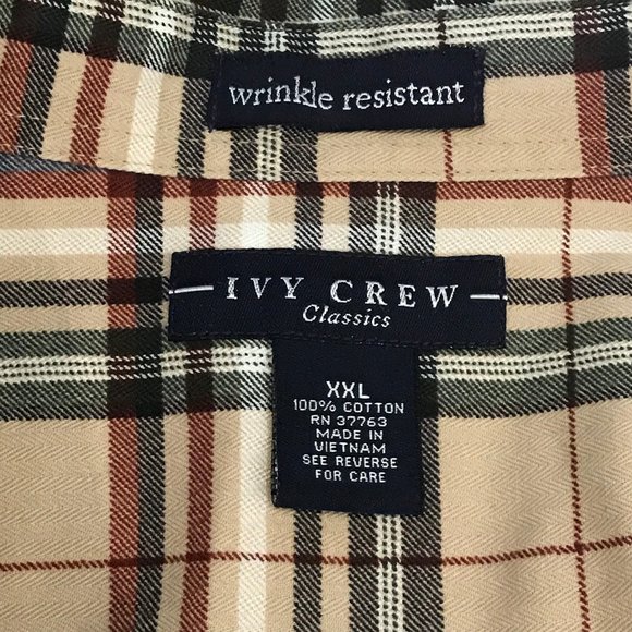 Men's shirt sz XXL Ivy Crew Classics long sleeve button down  wrinkle resistant - Picture 4 of 4